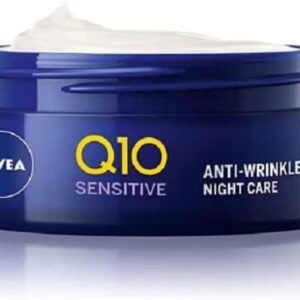 NIVEA Q10 Sensitive Night Cream (50 ml), Night Cream for Women, Fragrance–Free NIVEA Q10 Night Cream, Coenzyme Q10 and Licorice Extract, Regenerates Skin Overnight(Packaging may vary)
