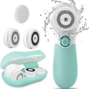 TOUCHBeauty Facial Cleansing Brush Electric Facial Exfoliating Massage Brush with 3 Cleanser Heads and 2 Speeds Adjustable for Deep Cleaning, Removing Blackhead, Face Massaging