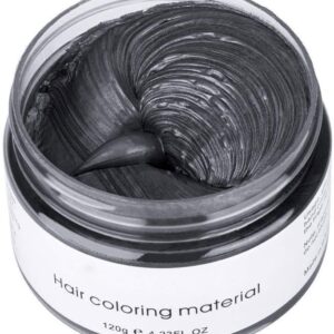 TEEROVA Hair Color Wax, Instant Hair Dye Wax Temporary Hairstyle Cream Mud 4.23 oz Hair Pomades Natural Hairstyle Wax for Men and Women (Black)