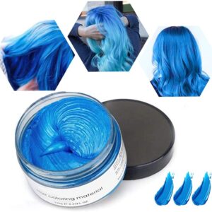 Temporary Hair Colour Wax, Unisex DIY Colour Hair Dye Wax, Washable Plant Formula Matte Natural Modelling Wax (120g Blue)