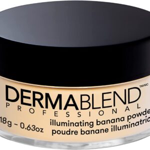 Dermablend Professional Illuminating Banana Loose Setting Powder – Sets Face and Body Makeup for Up to 16 Hours – Instantly Brightens Complexion – For All Skin Types, Tones, Conditions – 18g