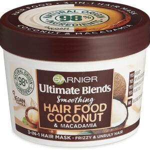 Garnier Ultimate Blends Hair Food, Coconut Oil 3-in-1 Frizzy Hair Mask Treatment, 390ml